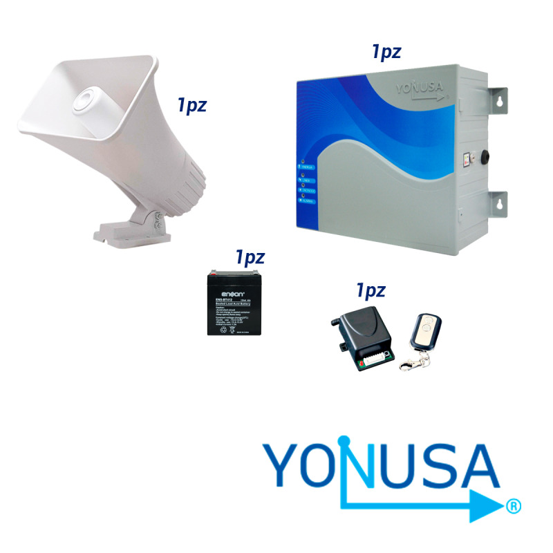 KIT ENERGIZADOR DECERCAS CON SALIDA A SIRENA ENERGIZADOR YONUSA EY NG 12000 1 + BATERIA ENS-BT412 + SIRENA PAM-SRE30W + RECEPTOR CON SALIDA A SIRENA AX-REC12 image 2