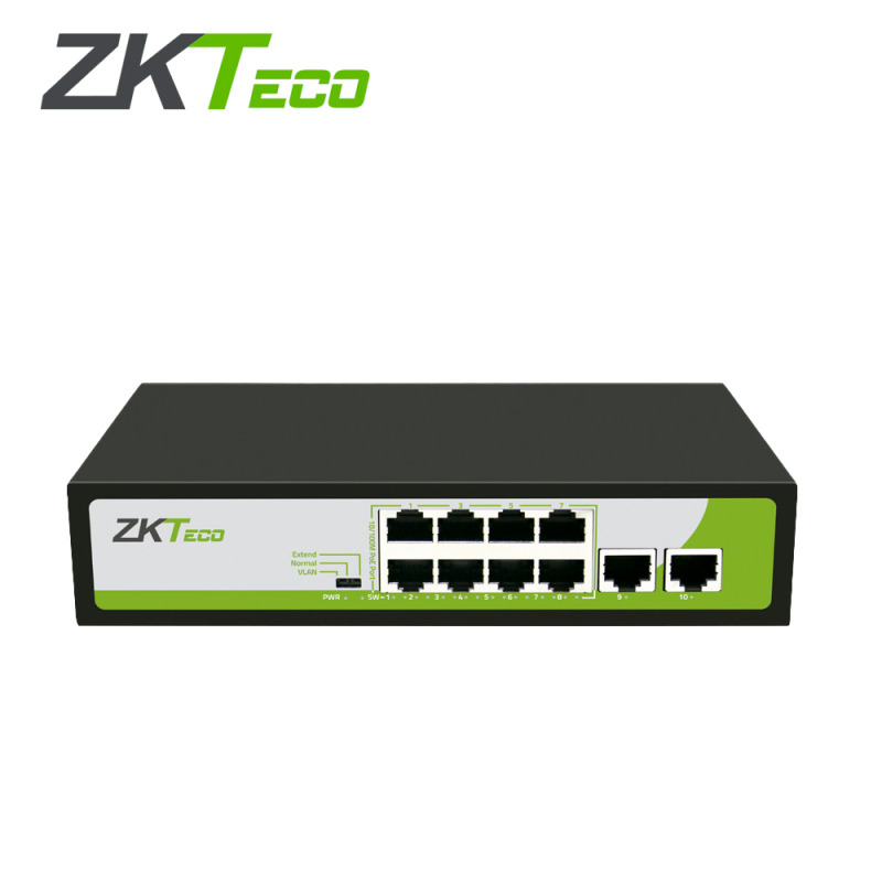 ZKTECO PE082120C- Switch  de 8 Puertos Fast Ethernet/ 8 Puertos PoE  10/100 / 2 Puertos 10/100 / Soporta hasta 250mts sobre UTP CAT 6 / Protección Contra Descargas / NO Administrable / #MUNDIALTVC image 3