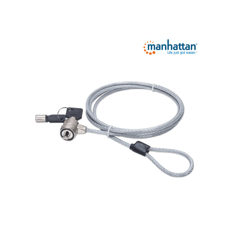 MANHATTAN 440271 Candado de Seguridad para Portátiles Cerradura de llave - 1.4M con la chaqueta de PVC transparente image 3