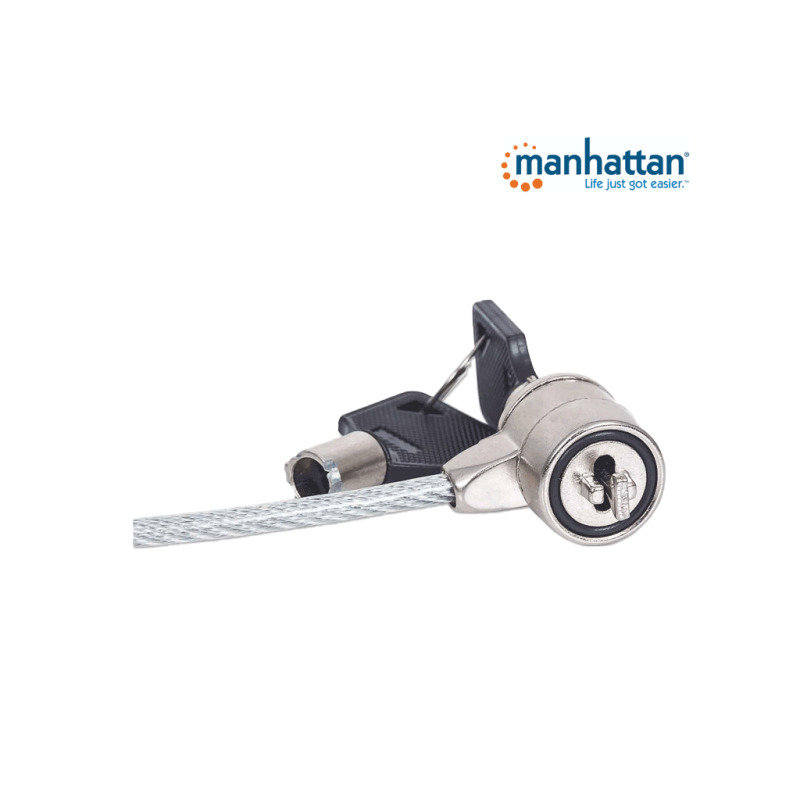MANHATTAN 440271 Candado de Seguridad para Portátiles Cerradura de llave - 1.4M con la chaqueta de PVC transparente image 4