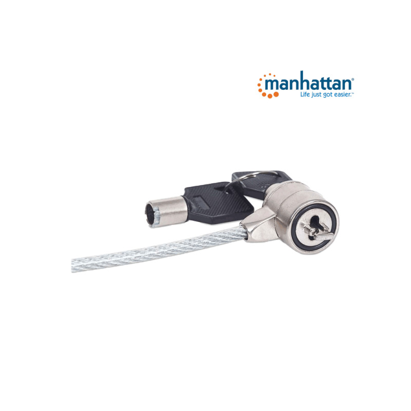 MANHATTAN 440271 Candado de Seguridad para Portátiles Cerradura de llave - 1.4M con la chaqueta de PVC transparente image 6
