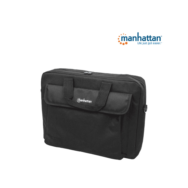 MANHATTAN 438889 Maletín para Computadora Portátil – London Acceso por la parte superior; se ajusta a la mayoría de las computadoras con pantalla amplia de hasta 15.6", Negro (Sobre Pedido) image 3