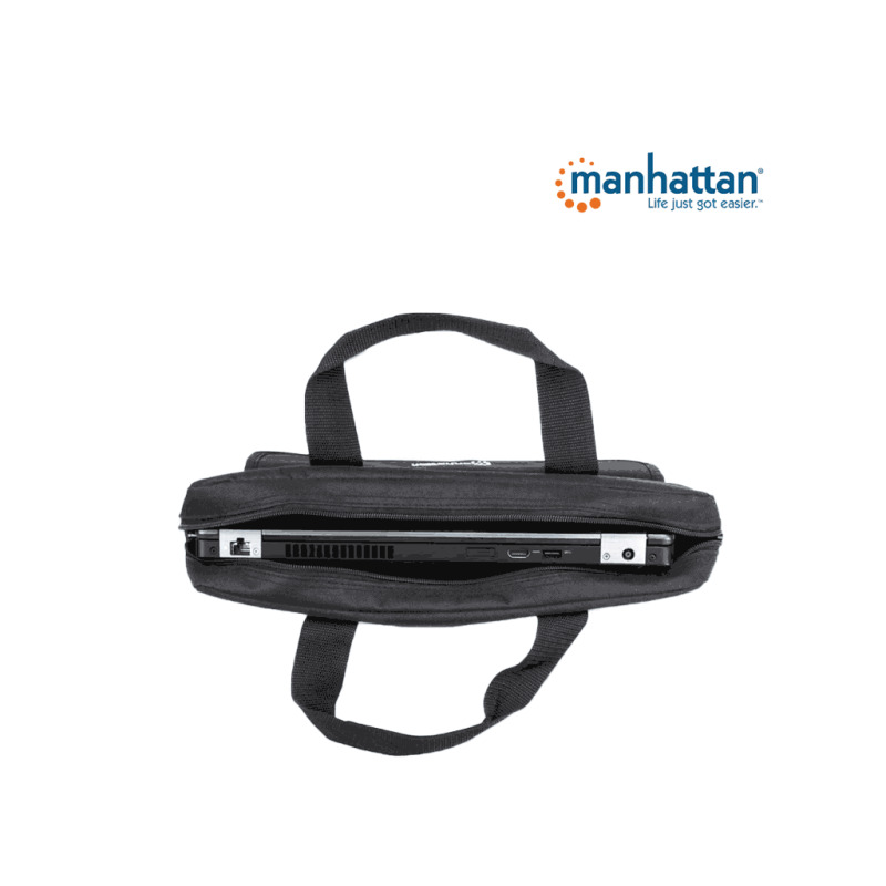 MANHATTAN 438889 Maletín para Computadora Portátil – London Acceso por la parte superior; se ajusta a la mayoría de las computadoras con pantalla amplia de hasta 15.6", Negro (Sobre Pedido) image 4