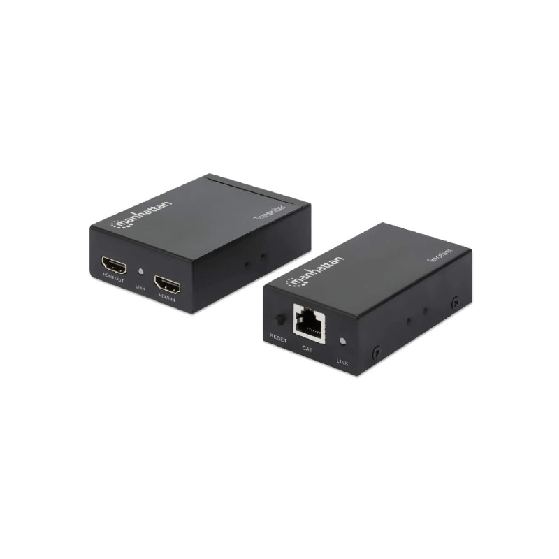 MANHATTAN 207461 Kit extensor de HDMI sobre Ethernet Extensor de señal HDMI (1080p hasta a 50 m / 164 ft.), Cable Cat6, Soporta IR (Sobre Pedido)