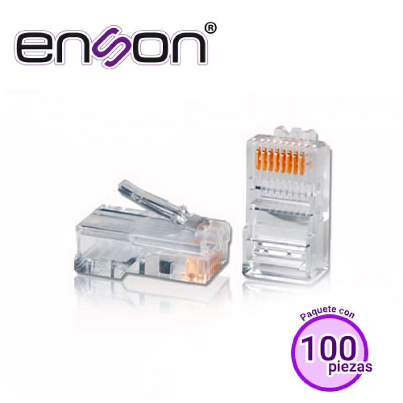 Enson ENS-PLCAT5E conector RJ-45 Transparente image 2