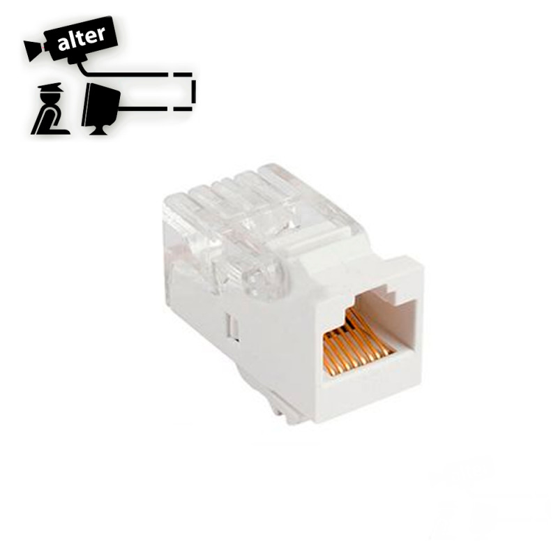 CONECTOR JACK RJ-45 / CAT 5E / COLOR BLANCO / TIPO KEYCONNECT / ARMADO SIN PINZAS.