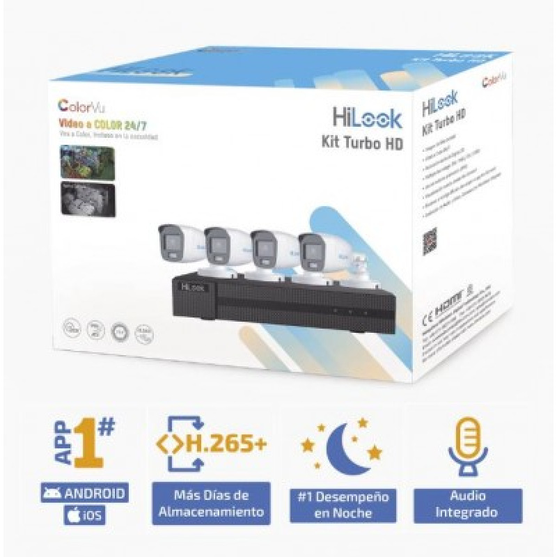 Kit TurboHD 1080p / DVR 4 Canales / 4 Cámaras Bala ColorVu con Micrófono Integrado / Fuente de Poder / Accesorios de Instalación image 2