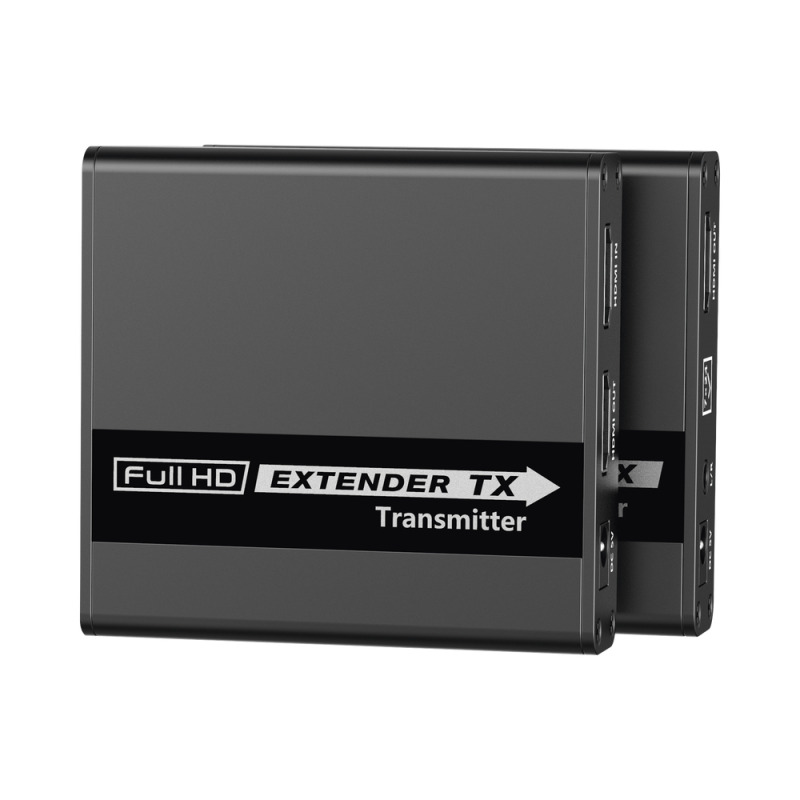 Kit Extensor HDMI para distancias de 70 metros / Soporta resoluciones 720 y 1080P  60 Hz / Cat 6 6a y 7 / Cero Latencia / Uso 24/7 / HDR10 / Salida Loop /  Configuración EDID / Soporta control remoto del equipo fuente / Salida de audio de 35mm