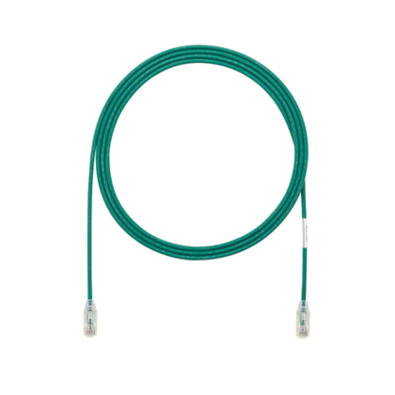 Cable de Parcheo TX6 UTP Cat6 Diámetro Reducido 28AWG Color Verde 10ft