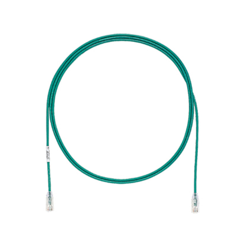 Cable de Parcheo TX6 UTP Cat6 Diámetro Reducido 28AWG Color Verde 8in 202cm