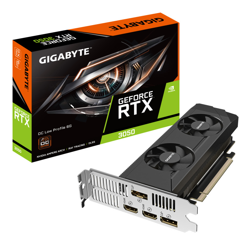 TARJETA DE VIDEO GIGABYTE GV-N3050OC-6GL / GDDR6 6GB / DP / HDMI / PCIE 4.0 / GAMA BAJA / LOW PROFILE