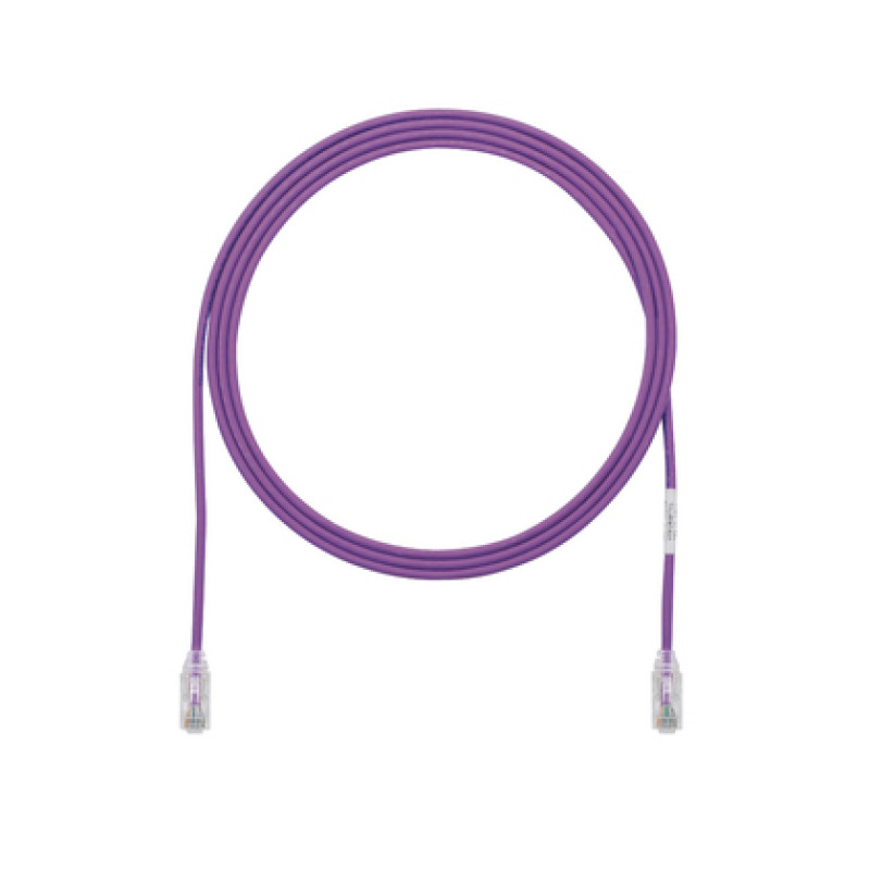 Cable de Parcheo TX6 UTP Cat6 Diámetro Reducido 28AWG Color Violeta 8in 202cm