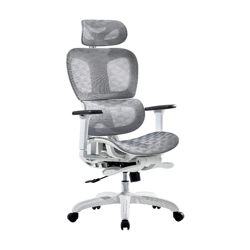 SILLA ACTECK FLUX PRO EC757 / ERGONOMICA / MAX 150 KG / PISTON CLASE 4 / REPOSABRAZOS 3D / REPOSAPIES / CABECERA AJUSTABLE / INCLINACION 135 GRADOS / TELA TRANSPIRABLE / BLANCO / AC-940276