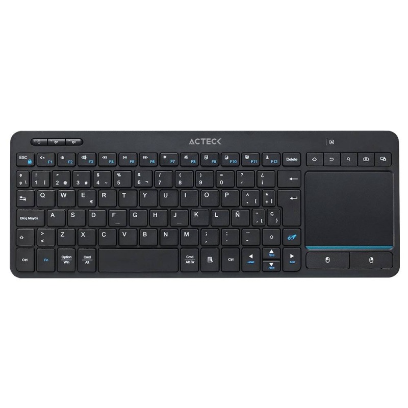 TECLADO ACTECK INSPIRE SMART TI707 / INALAMBRICO / MULTIDISPOSITIVO / DONGLE USB + 2 BLUETOOTH / ESPAÑOL / 88 TECLAS + TOUCHPAD + MULTIMEDIA / WIN + MAC + ANDROID / NEGRO / AC-939621