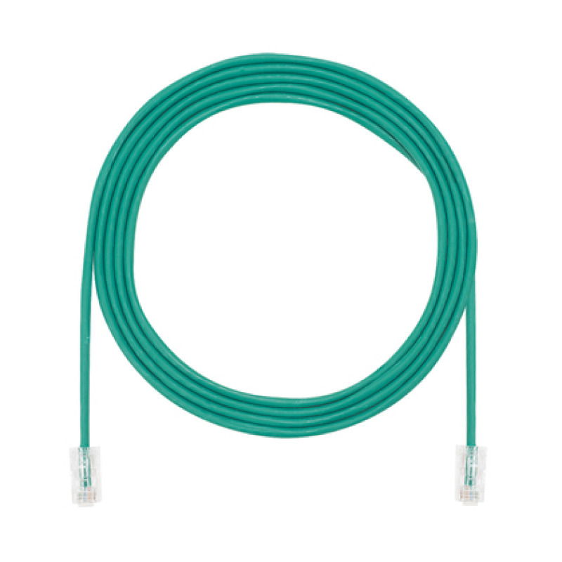 Cable de Parcheo UTP Cat6A CM/LSZH Diámetro Reducido 28AWG Color Verde 10 ft