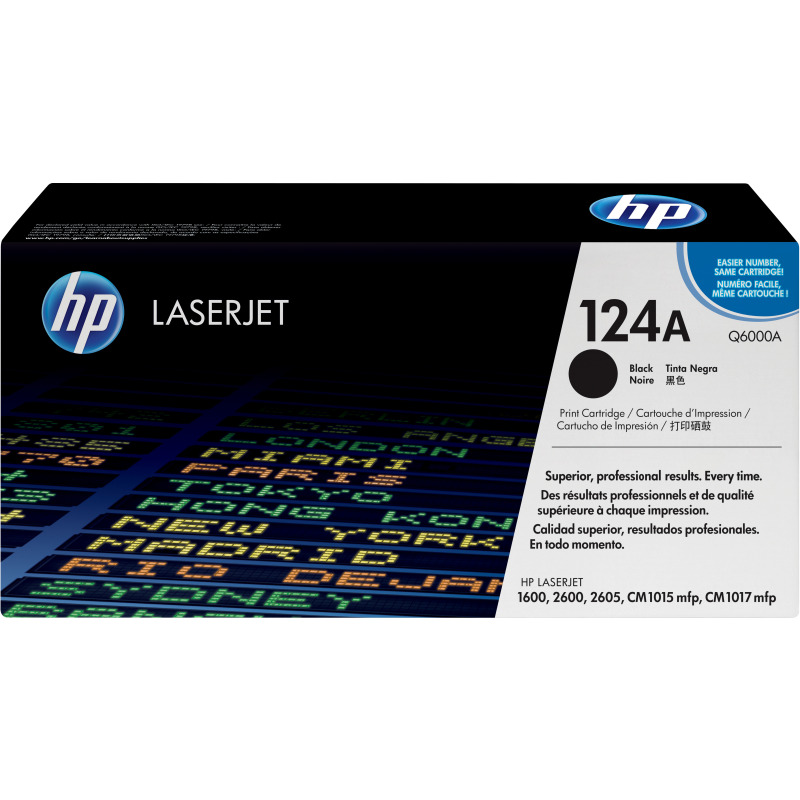 HP Cartucho original de tóner negro 124A LaserJet