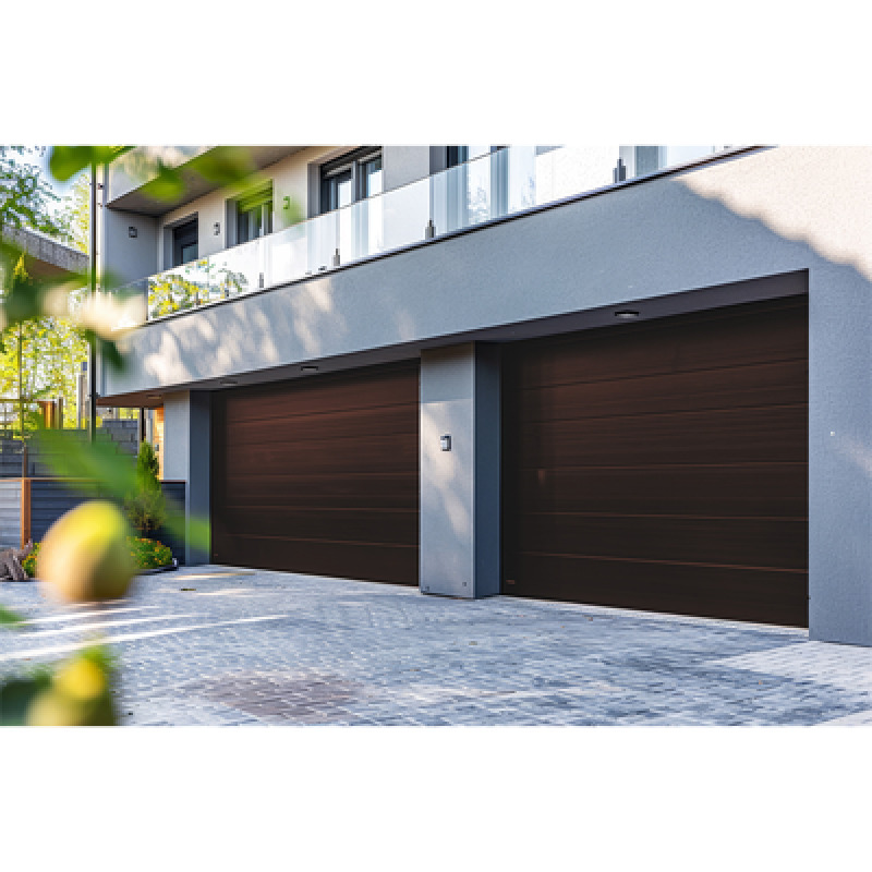 Puerta de Garage D / Alta calidad / 8x9 pies / 1 3/4 Aislante Termico / Estilo Americana / Imitacion Madera / BLACK WALNUT