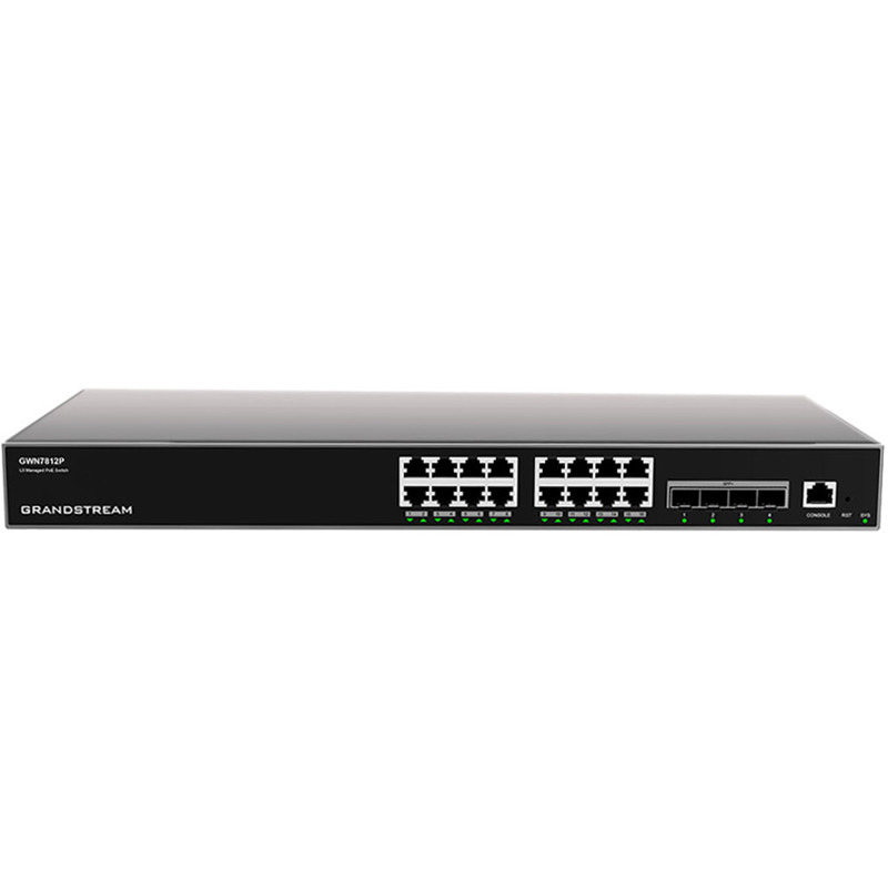 Switch Capa 3 PoE Administrable / 16 puertos 10/100/1000 Mbps  4 Puertos SFP de 10 Gigabits / Hasta 240W / Compatible con GWN Cloud