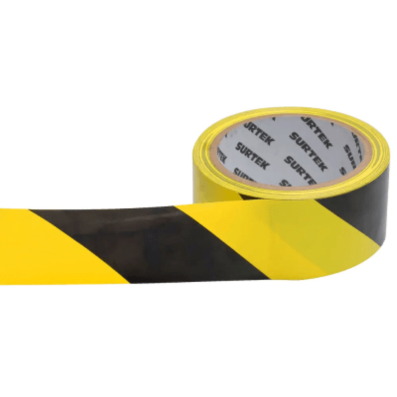 Cinta de Señalización / Adhesivo Acrílico / Espesor 0105 mm / Colores AmarilloNegro / Ancho 48 mm / Largo 18 m / Alta Visibilidad
