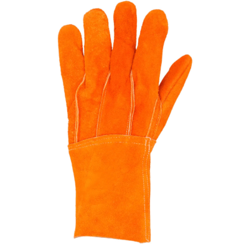 Guantes de Carnaza Largo/ Refuerzo en Palma / Resistente a Abrasión y Temperaturas Moderadas