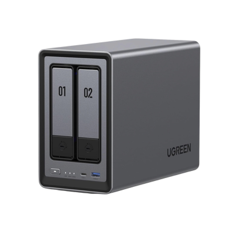 NASync DXP2800 | SO UGOS Pro |  Intel N100 12th Gen Intel 4 Core | 2 Bahías SATA hasta 48TB | 2Bahias M2 NVMe hasta 16TB | 8GB DDR5 Exp a 16GB | Ethernet 25G  | HDMI 4K | 2 USB20 | 1USB 32Gen | 1 USB 32Gen2 | 1USBC 32Ge