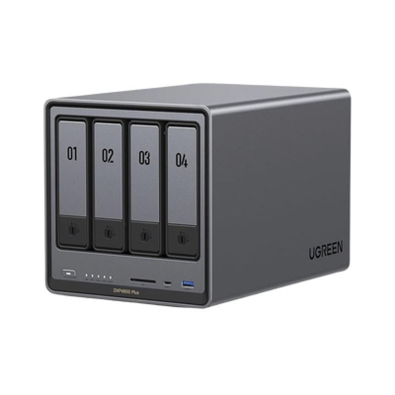 NASync DXP4800 Plus | SO UGOS Pro |  Pentium Gold 8505 Intel Core i5 | 4Bahias SATA hasta 96TB | 2 M2 SSD hasta 16TB | 8GB DDR5 Exp a 64GB | 2 Ethernet | HDMI 4K | 2 USB20 | 1USB 32Gen1 | 1 USB 32Gen2 | 1USBC 32Gen2 | SD 30