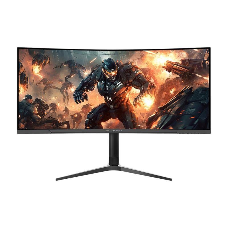 MONITOR GAMER BALAM RUSH EXTREME EARTH PLUS MGM34P / 34 PUL / CURVO / 165 HZ / TIPO HD UWQHD / PANEL VA / TECNOLOGÍA HDR / 1 MS /  2 HDMI +  2 DP + AUDIO + DC / FREESYNC/G-SYNC / NEGRO / BR-942539