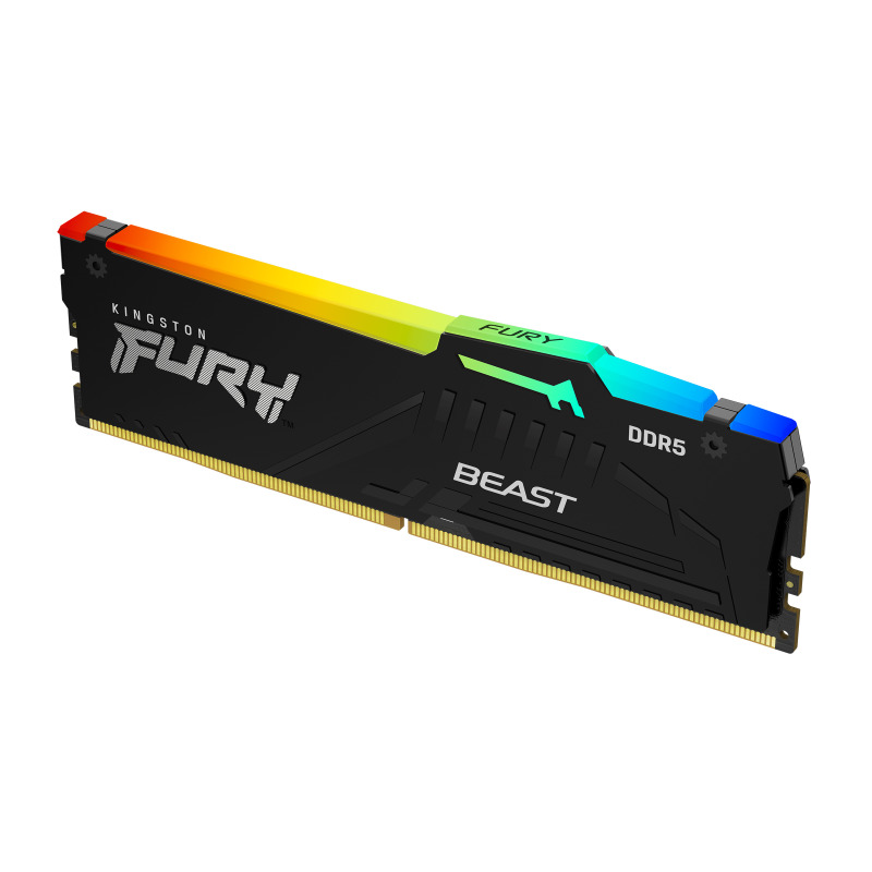 MEMORIA RAM KINGSTON DIMM DDR5 8GB 6000MT/S FURY BEAST BLACK EXPO RGB CL36 288PIN 1.35V C/DISIPADOR DE CALOR P/PC/GAMER/ALTO RENDIMIENTO KF560C36BBEA-8