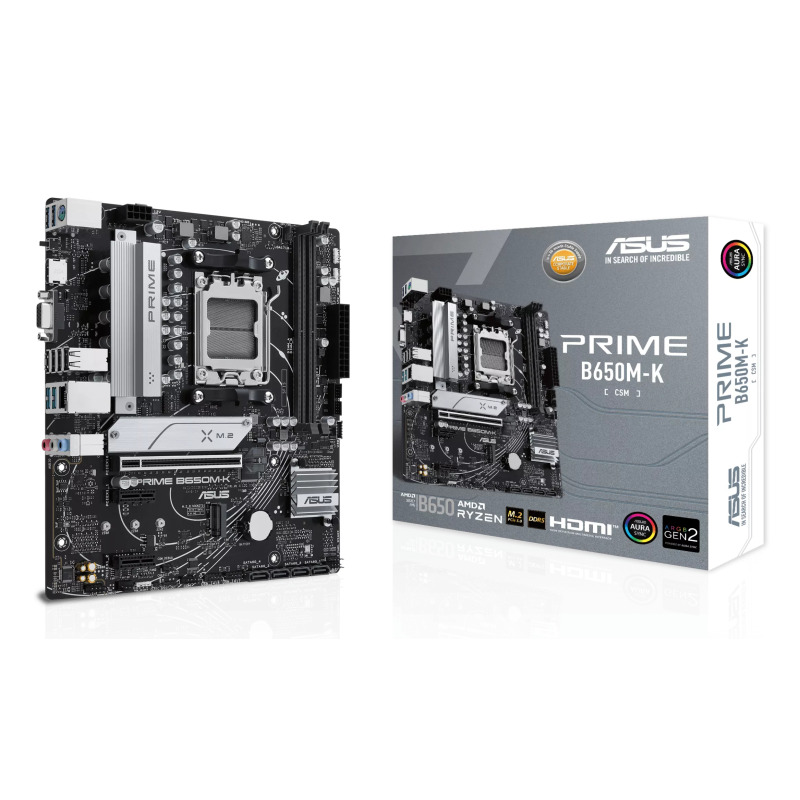 MOTHERBOARD ASUS (PRIME B650M-K) SOCKET AM5,2*DDR5,HDMI,VGA,PCIE 4.0,MICRO ATX