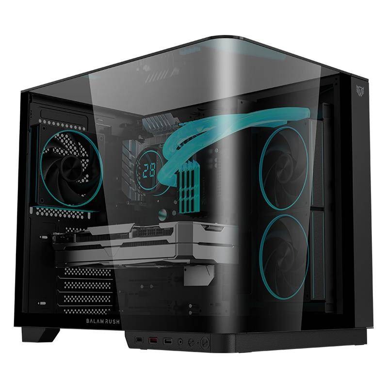 GABINETE GAMER BALAM RUSH TANK EXPERT CURVE 6800 / MEDIA TORRE / ATX - MICRO ATX - ITX / VENTILADORES ARGB INCLUIDOS / PANEL CURVO DE CRISTAL TEMPLADO / SOPORTE P/ TARJETA DE VIDEO / NEGRO / BR-94157