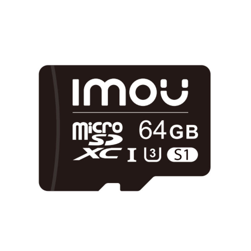 IMOU ST2-64-S1 - Memoria MicroSD de 64 Gb/ UHS-1, Clase 10, U3, V30/ 3D TLC NAND flash/ Velocidad de Lectura 95MB/s/ Ideal Para Cámaras de Seguridad, Teléfonos, Tablet, etc./