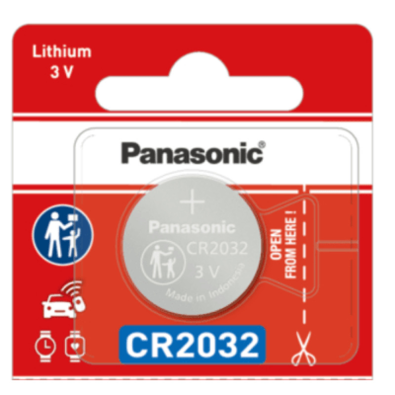 Batería de litio CR2032 de 3 V a 225 mAh No recargable