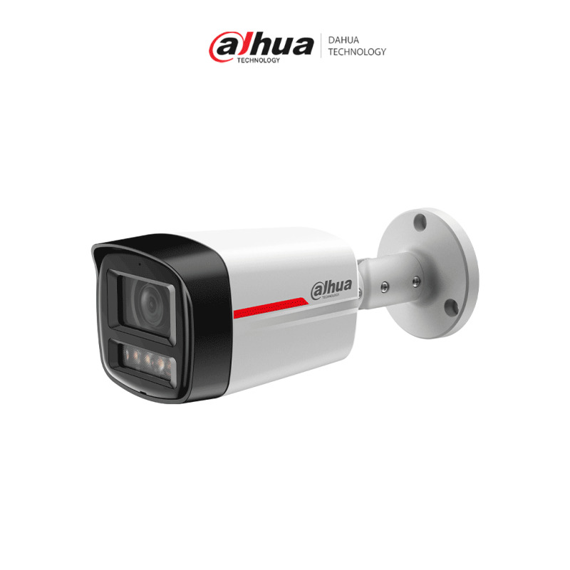 DAHUA DH-IPC-HFW2249TLP-S-LED-0280B-PRO- Cámara IP Bullet de 2MP / WizColor/ WizSense/ SMD Plus/ Protección Perimetral/ Detección de movimiento inteligente/ Lente 2.8mm/  Luz Cálida 50m/ Micrófono/ Ranura para Micro SD/ IP67/ #LoNuevo