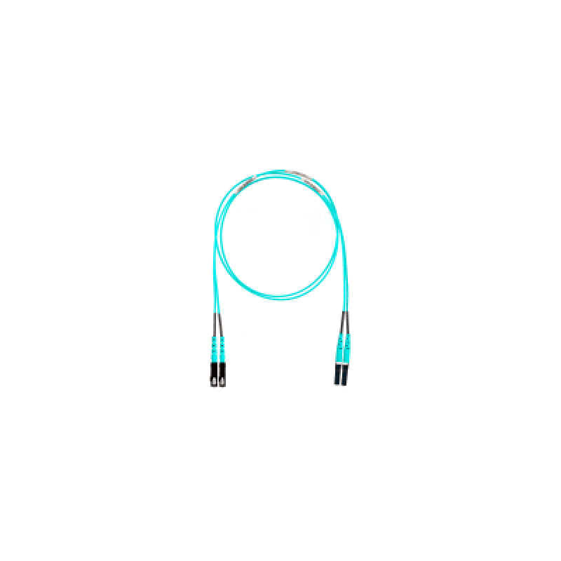 Jumper de Fibra Optica Multimodo 50/125 OM4 LCSC Duplex OFNR Riser Color Aqua 5 Metros