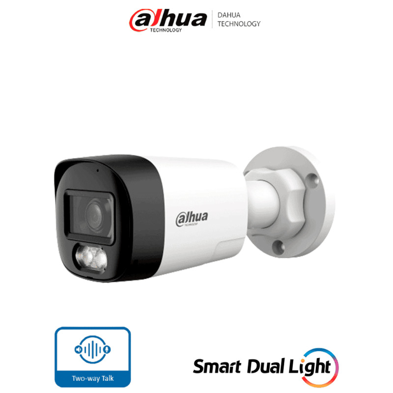 DAHUA DH-HAC-HFW1200RL-IL-T - Camara Bullet de 2 Megapixeles/ Audio Bidireccional/ Iluminación Dual Inteligente Hasta 30m/ Lente de 2.8mm Apertura de 111°/ Plástico/ #LoNuevo