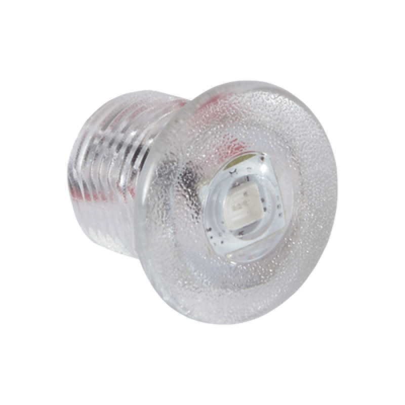 Luz led marina de cortesía serie Newt, emite luz de color rojo de 45 lúmenes, para uso exterior e interior, fabricado bajo norma de protección IP67.