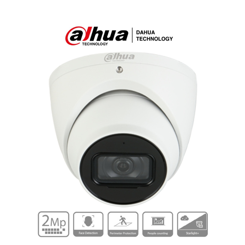 DAHUA IPC-HDW5241TMN-ASE-0280B - Cámara IP Domo Resolución de 2 MP/ Lente 2.8 mm/ ∢ 106°/ IR 50 mts/ IA WizMind/ Detección Facial/ Protección Perimetral/ Conteo de Personas/ Starlight/ PoE/ WDR/ H.265/ IP67/ Micrófono/