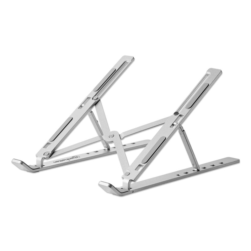 SOPORTES/MANHATTAN/462600/SOPORTE DE ALUMINIO PARA LAPTOP O TABLET CON ELEVACIÓN AJUSTABLE, PREMIUM
