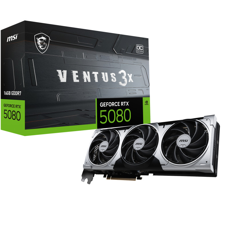 GPU MSI GEFORCE RTX 5080 16GB VENTUS 3X OC PLUS DDR7