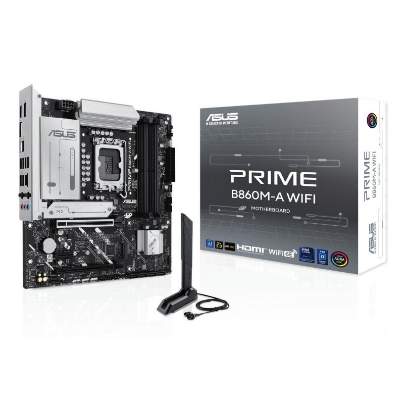 MOTHERBOARD ASUS (PRIME B860M-A WIFI) SOCKET 1851, 4*DDR5, HDMI, 2*DP, WIFI6E, MICRO ATX