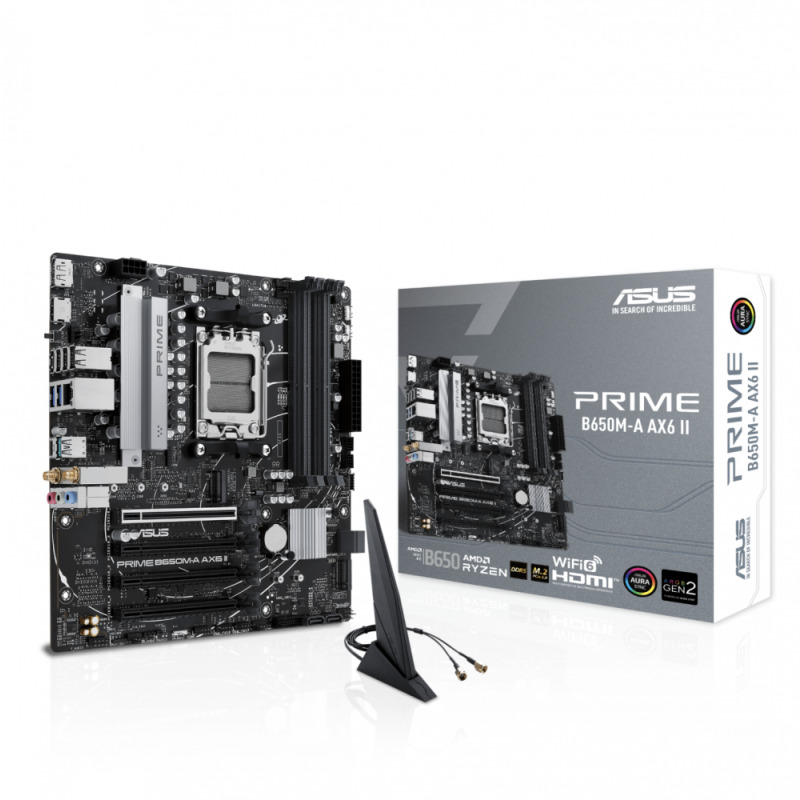 MOTHERBOARD ASUS (PRIME B650M-A AX6 II) SOCKET AM5, 4*DDR5,HDMI, DP, WIFI6, MICRO ATX