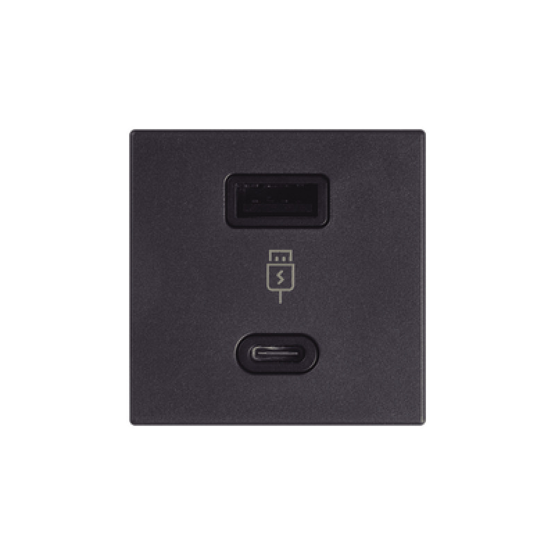 K126F/14 2x USB TIPO AC 5VCD 42A Color Grafito