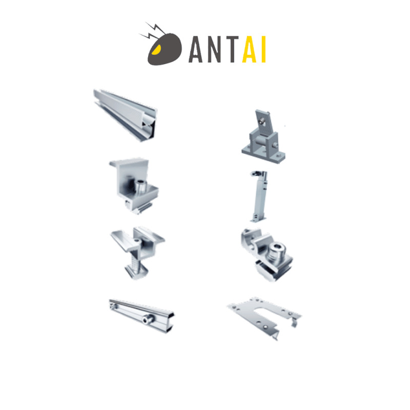 ANTAI STFLTRF - Kit de estructura de aluminio para 2 módulos con inclinación de 15º a 30º en vertical / Para 2 paneles no incluidos #SOLAR #MCI1