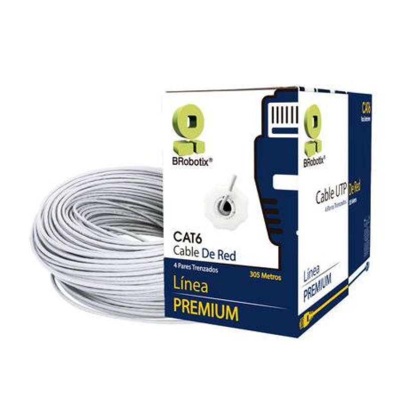 BOBINA CAT6 PARA INTERIORES CCA UTP BLANCO, 305 metros