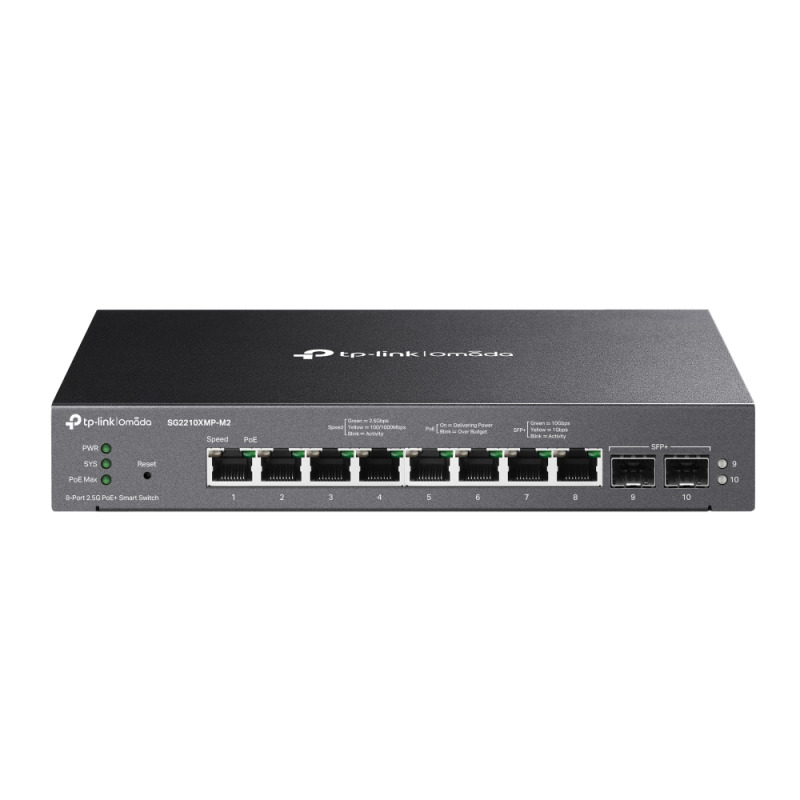 SWITCH OMADA SMART | TP-LINK | SG2210XMP-M2 | DE 10 PUERTOS | CON 8 PUERTOS POE+ A 2.5G | 2 SFP+ A 10G