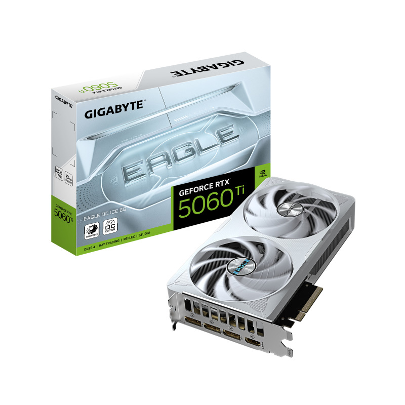 TARJETA DE VIDEO GIGABYTE GV-N506TEAGLEOC ICE-8GD / GDDR7 8GB / PCIE 5.0 / DP 2.1 /HDMI 2.1 / GAMER