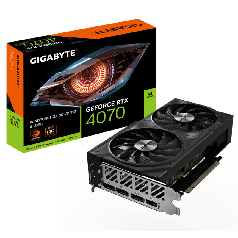 Tarjeta de Video Gigabyte NVIDIA GeForce RTX 4070 WINDFORCE 2X OC V2 12G, 12GB 192-bit GDDR6, PCI Express x16 4.0