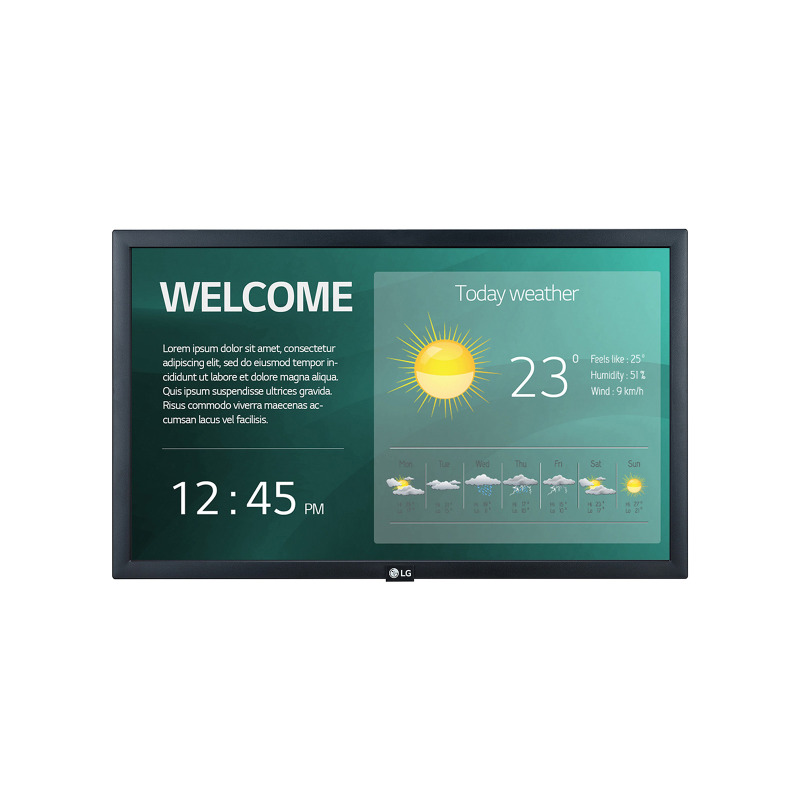 MONITOR PREFESIONAL LG DE 22 22SM3G 16/7 250 NITS IPS FULL HD 1920X1080 WEBOS HDMI/HDCP / RGB / USB 2.0 / RS232C / RJ45 / AUDIO / IR