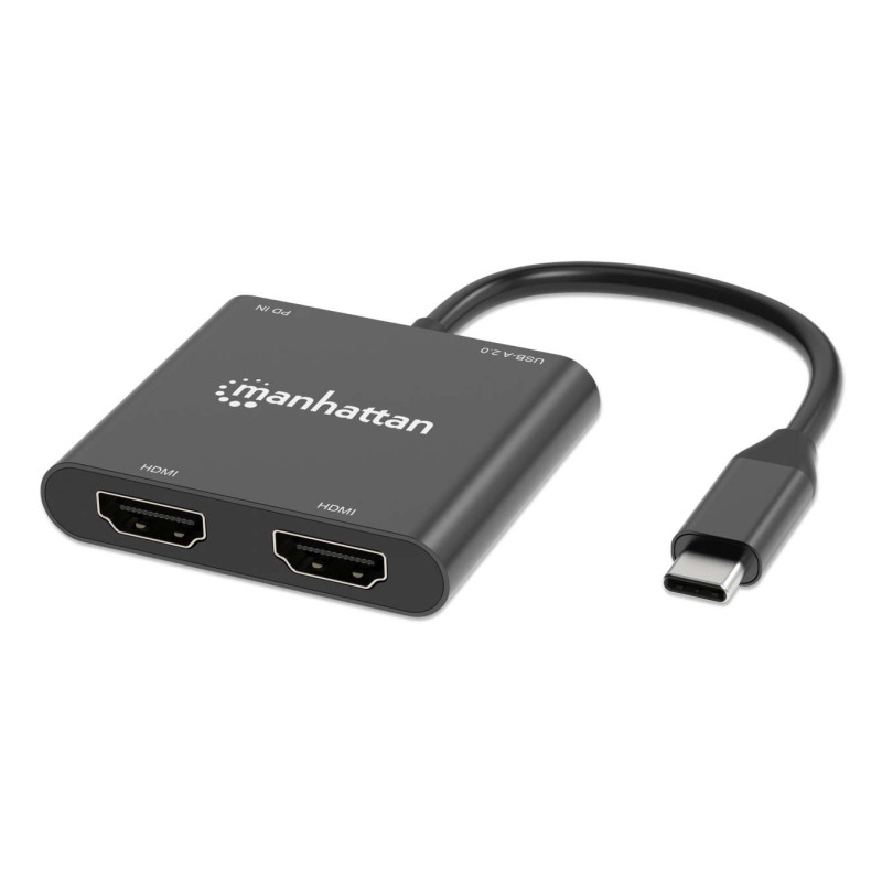ADAPTADORES/MANHATTAN/154321/CONVERTIDOR USB-C A HDMI 2 PUERTOS 4K - MST