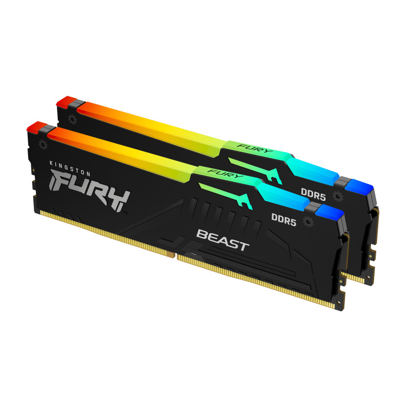 MEMORIA DIMM DDR5 KINGSTON (KF556C40BBAK2-16) 16GB KIT (2X8GB) 5600MHZ, CL40, FURY BEAST RGB XMP